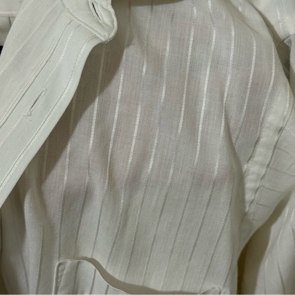 White Button Up Striped Shirt - Picture 6 of 8
